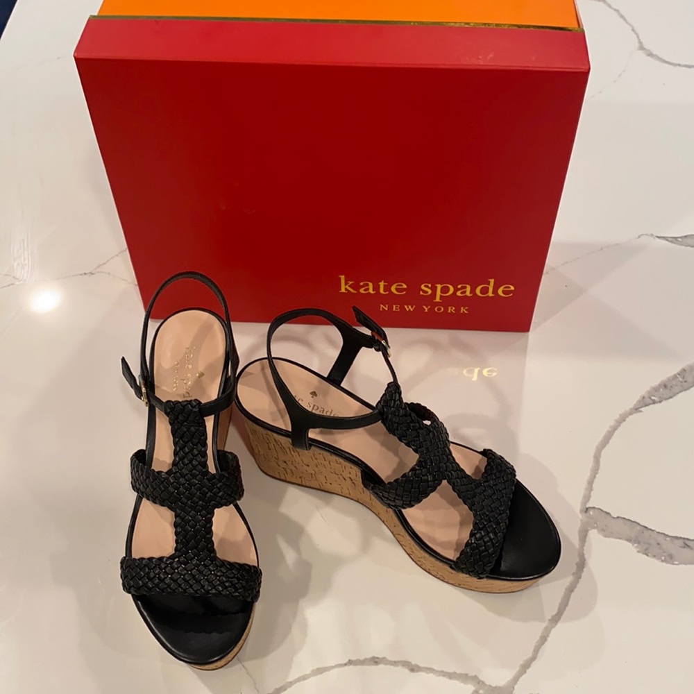 Kate Spade Black Wedges